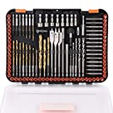 HORUSDY Impact Drill Bit Set, 112-Pieces 1/4' Hex Shank Impact Driver Bits & Screwdriver Bits Set for Screw Driving and Wood Metal Cement Drilling