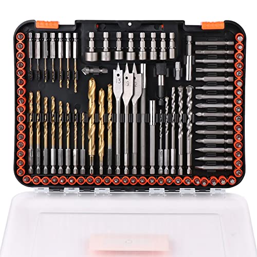 HORUSDY Impact Drill Bit Set, 112-Pieces 1/4' Hex Shank...