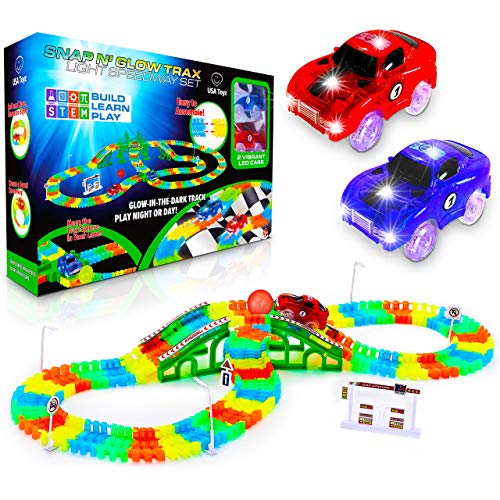 USA Toyz Glow Race Tracks and LED Toy Cars - 360pk Glow in...