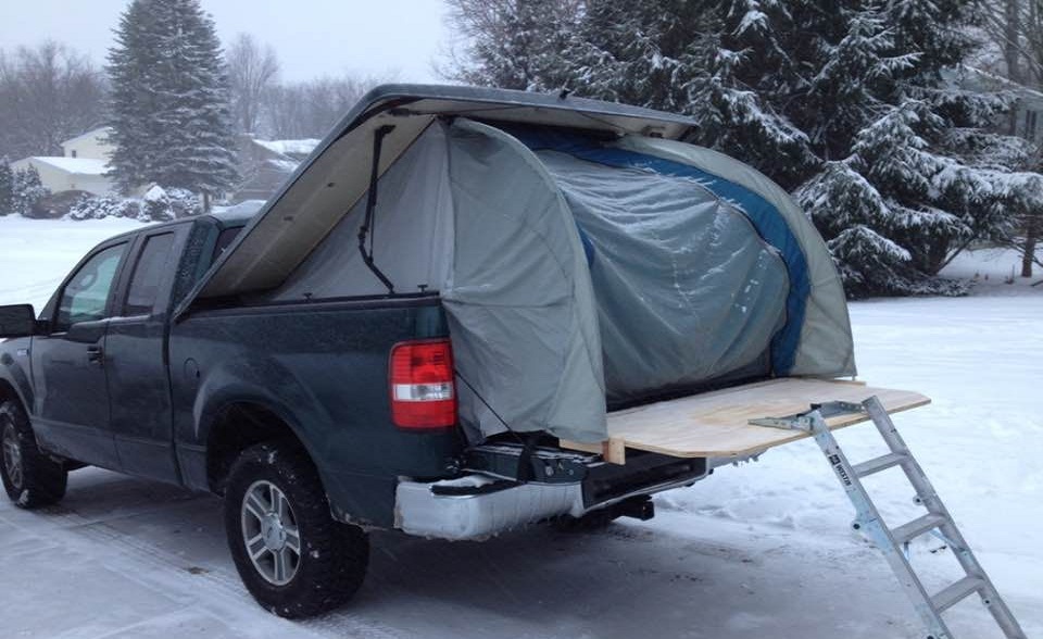 truck tent with a tonneau cover